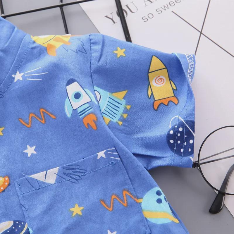 Sommerliches zweiteiliges Freizeit-Set für Jungen, Hemd und Shorts für Babys und Kleinkinder