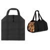 Firewood Carrier Dual Handle Full Open Side Large Capacity Strong Bearing Oxford Cloth Log Wood Storage Bag Black