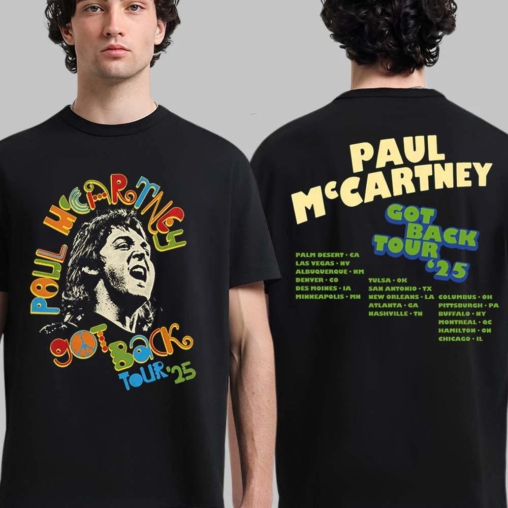 

Paul McCartney Got Back Tour 2025 Merch Peace with City Stops Two Sided TShirt High-end Luxury Is for Both Men and Women Top Y2k L