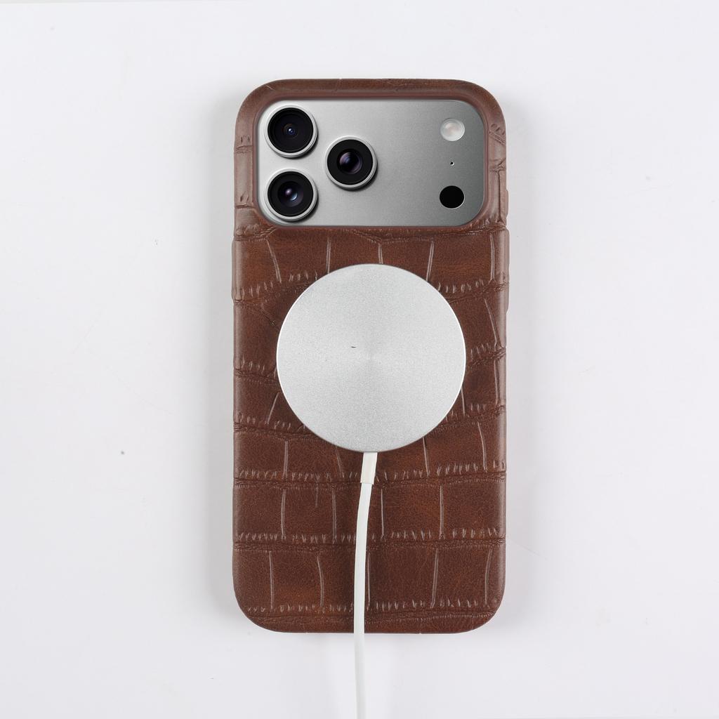 Premium Magnetic Crocodile Pattern Leather Case For iphone 17 Pro Max 16 15 14 13 12 11 For Magsafe Full Wrapped PU Back Cover