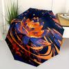 1pc Lotus Pond Automatic Open/close Folding Compact Umbrella, 8-Rib Sturdy Canopy, Lightweight Portable, Everyday Use, Gift, Outdoor Umbrella, Travel