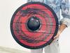 Handmade Wooden Viking Shield: Ouroboros Dragon, Battleworn Finish