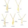 Vintage ISR PS Map Pendant Necklace Women Men Fashion Jewelry Gift