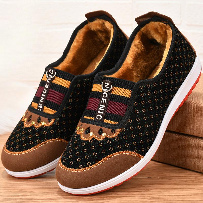 New Women's Shoes with Added Fleece and Thickened Warmth, Soft-soled Comfortable Cotton Shoes