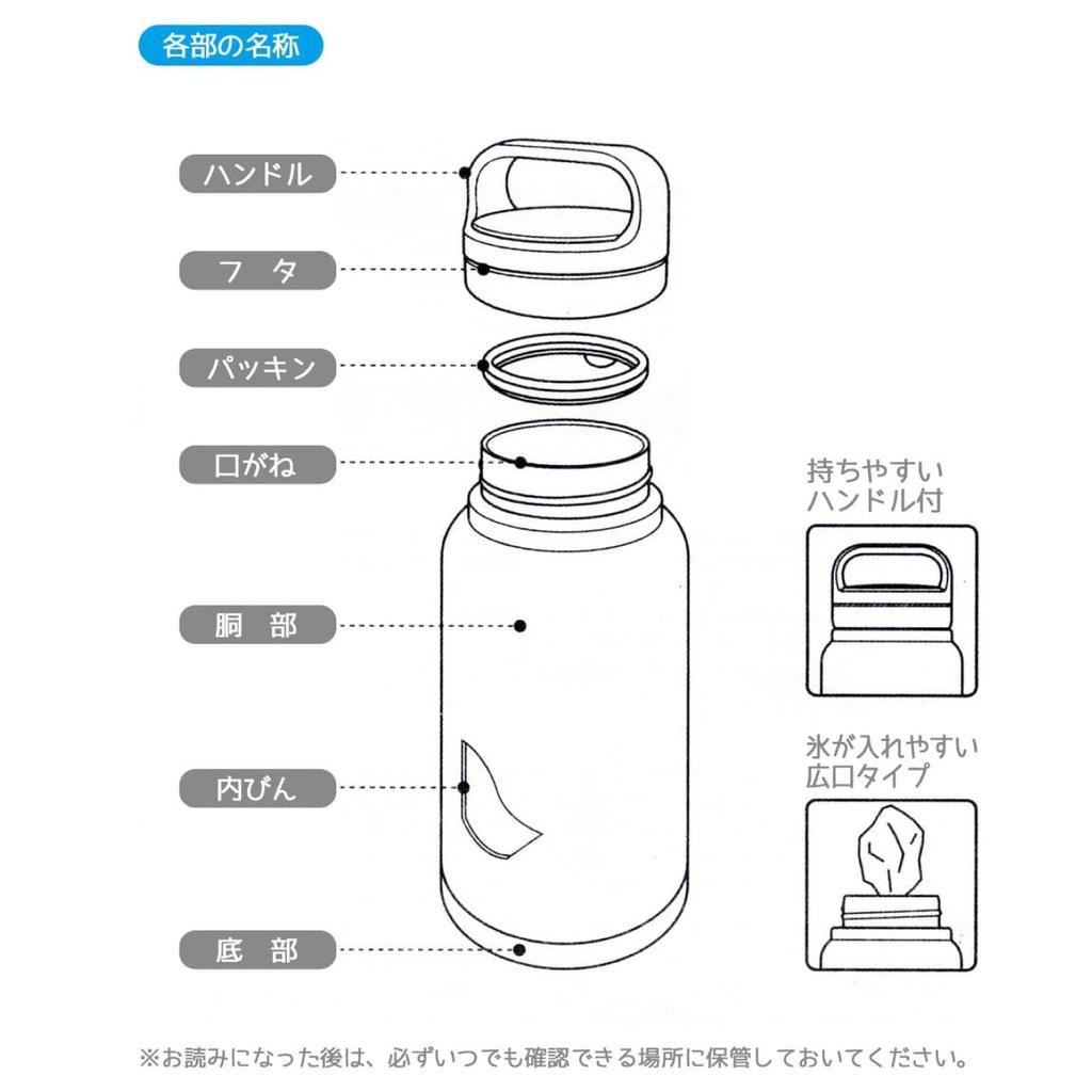 Skater Water 1500ml with Large Stainless Wide Easy to Bottle, (1.5 Liter), Handle, Capacity, Insulated, Steel, Mouth, Clean, Black, STSC15-A