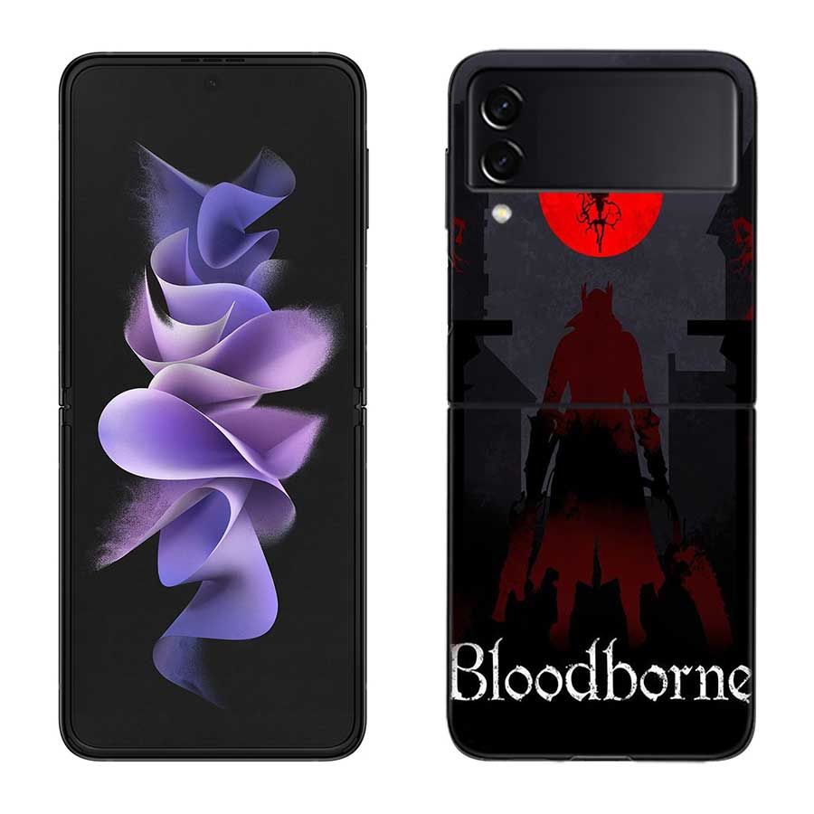 Game Bloodborne Phone Case For Samsung Z Flip 7 6 5G Galaxy Z Flip 5 4 3 Black Hard Cell Cover Luxury PC Shell Coque