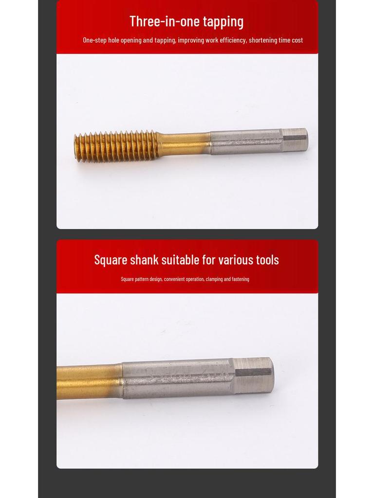 6542 Titanium-Plated Chipless Extrusion Tap M2-M12 Cold Extrusion Machine Tap