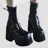 Fashion 2024 Winter High Heels Sexy Women Luxury Shoes Chunky Ankle Chelsea Boots Fashion New Pointed Toe Zipper Goth Pumps Brand Shoes