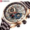 Curren 8391 Men's Sports Casual Quartz Watch with Steel Band and Calendar