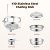 Chafing Dish Round 7.5L Food Warmer with Glass Cover Buffet Warmer Stainless Steel Buffet Serving Plates for Parties Weddings