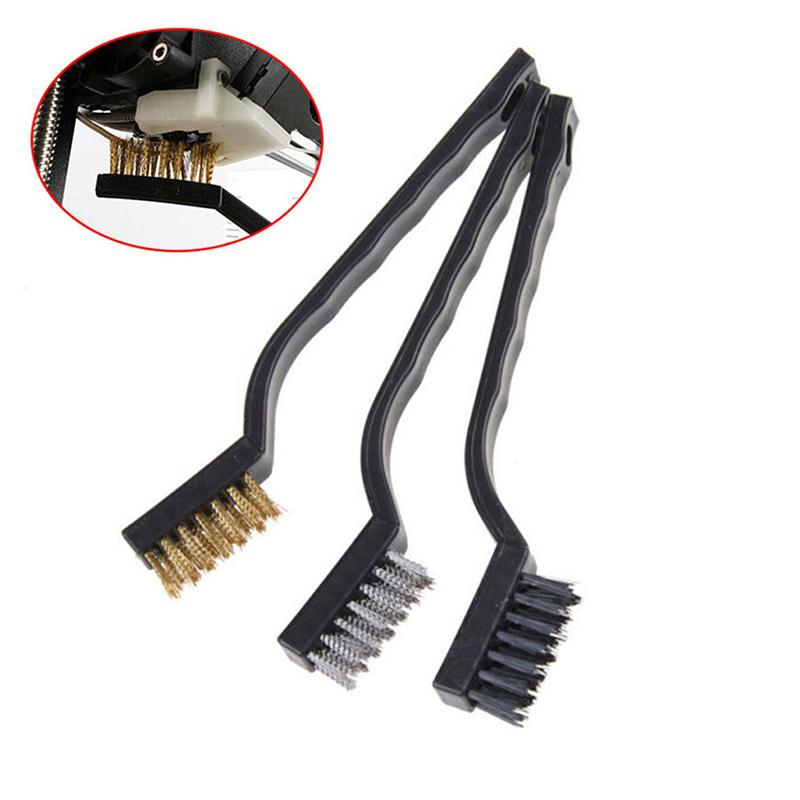 Mini-Rostbürste aus Edelstahl, Messingreinigung, Polieren, Detail-Metallbürste, Drahtbürste, Zahnbürsten-Reinigungswerkzeug, Familienset, 3-tlg.