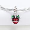 Kupfer Weihnachtsfeier Roter Weihnachtsglocken Anhänger Perlen Passend für Charm Armband Anhänger Frauen DIY Feiner Schmuck Party Geschenk