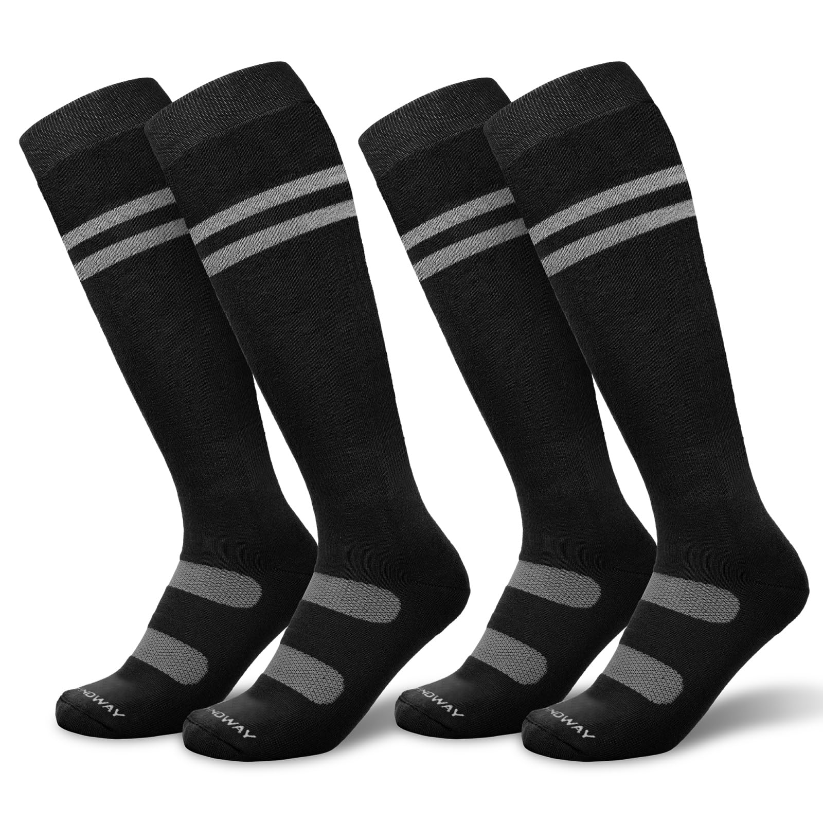 Findway and Ski and and Stretchy for Winter Skiing and Outdoor Sports (2-Pair Set) Men s Women s Socks, Thick, Antibacterial, Odor-Resistant,