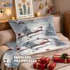 3pcs Merry Christmas Cartoon Snowman Print Coreless Down Duvet Cover Multi Size Bedroom Bedding Holiday Decoration