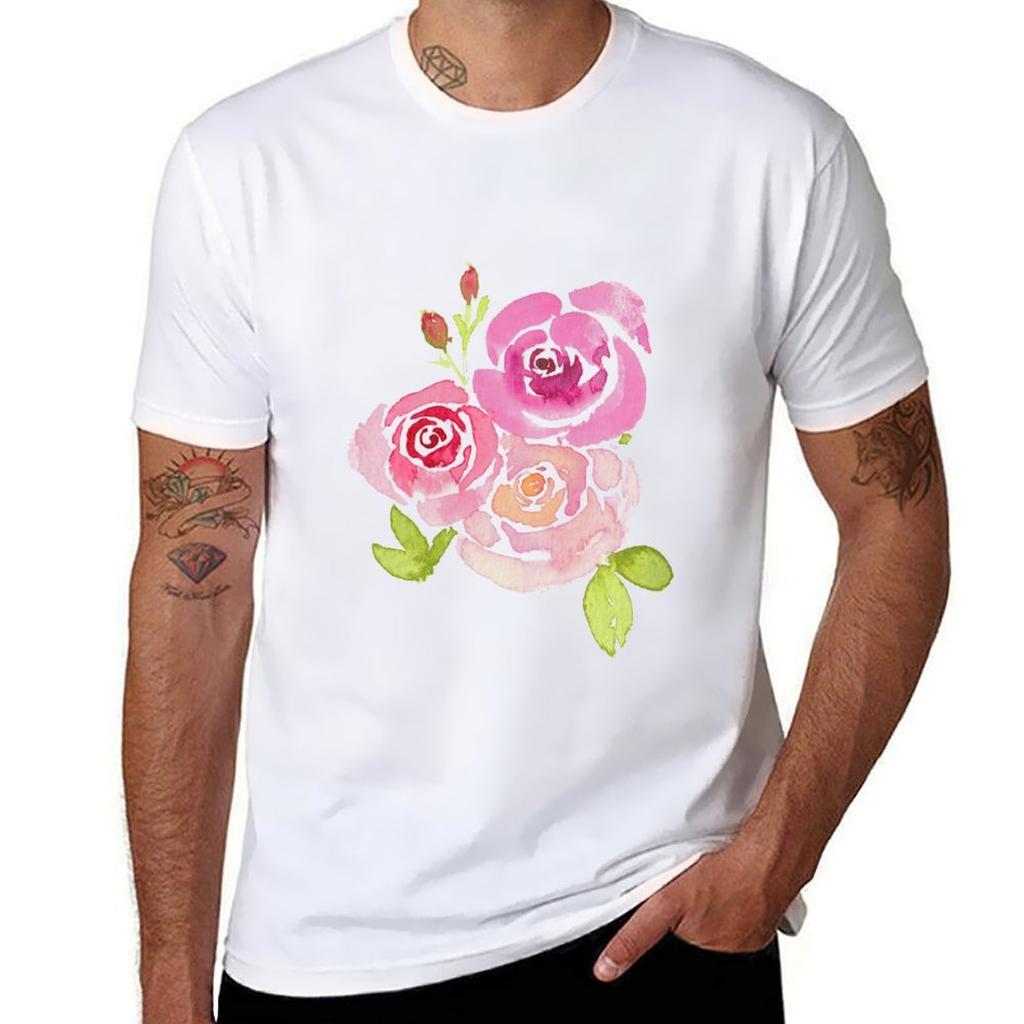 Three Summer Roses TShirt Breathable Sportswear TShirt for Men