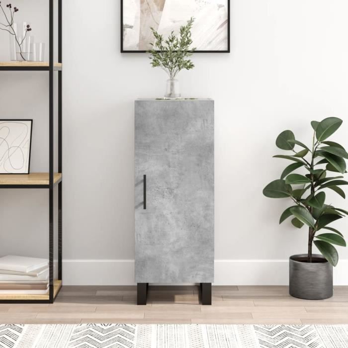 VidaXL Buffet Gris béton 34,5x34x90 cm Bois d'ingénierie 828568