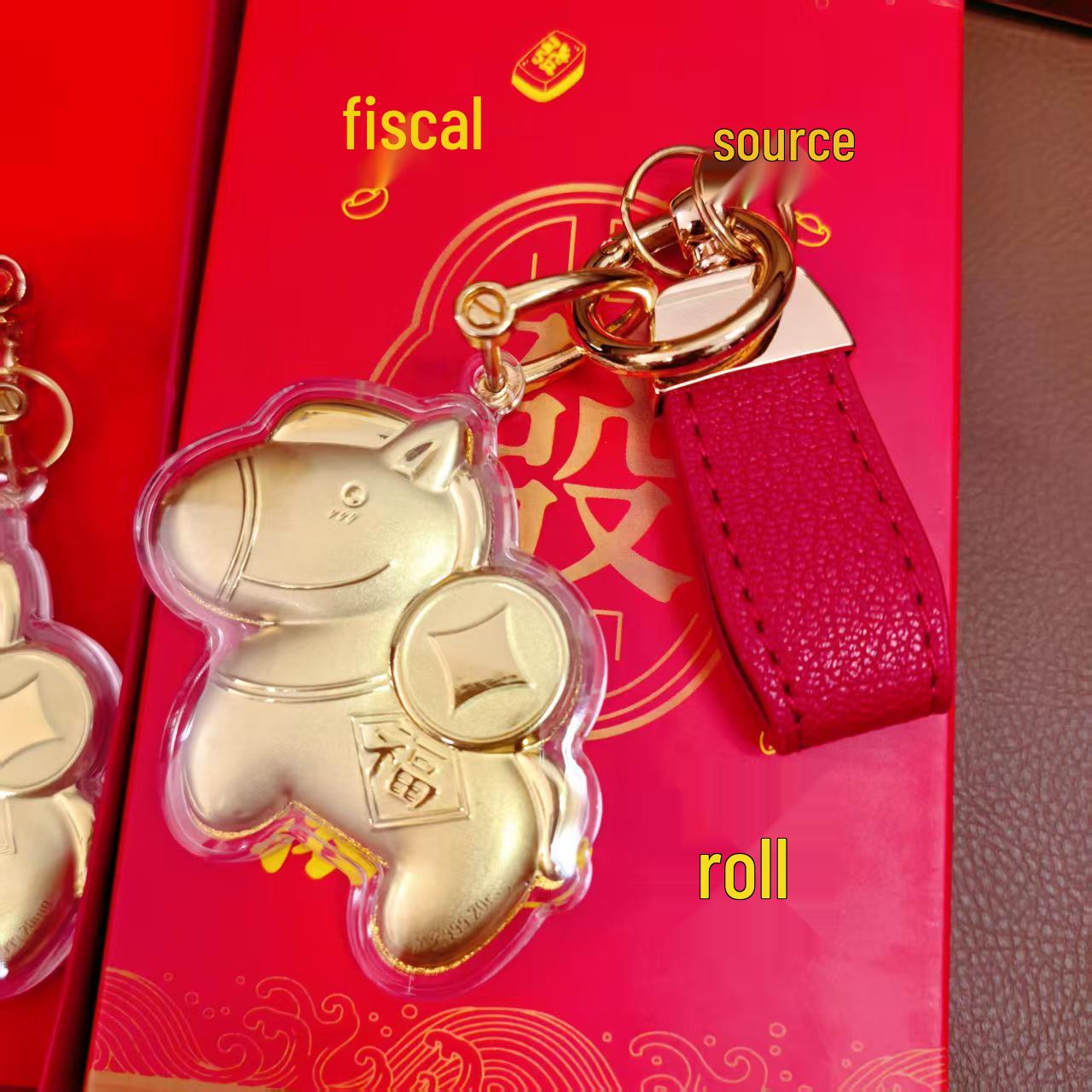 999 Pure Gold Instant Wealth Keychain Pendant - Creative New Year Business Gift