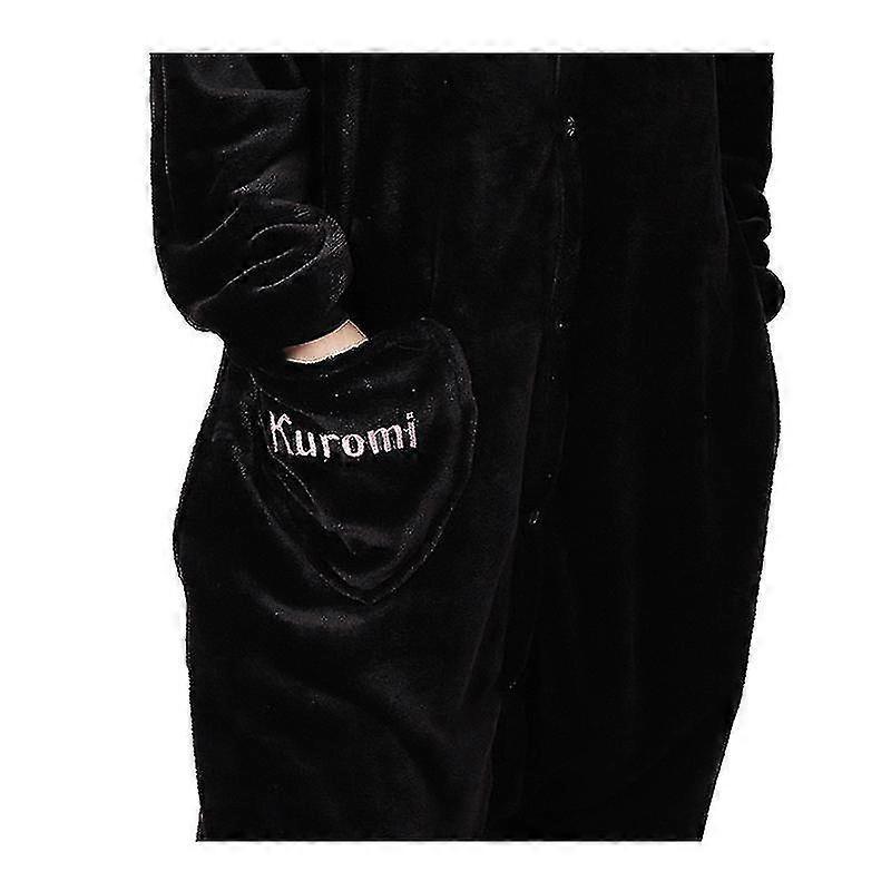 Kuromi Cosplay Kostüm Damen Kigurumi Pyjama Halloween Cartoon Einteiler Kind Kawaii Flanell Homewear Für Feiertagsparty Mädchen Geschenk