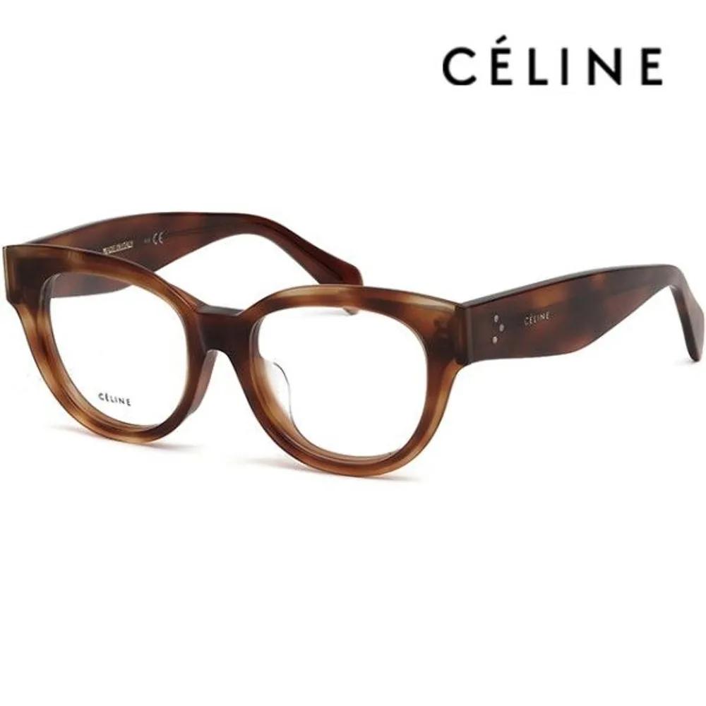 

[Celine] Eyeglass Frames CL50015F 053 Round Fashion Transparent Leopard Print Horn-rimmed