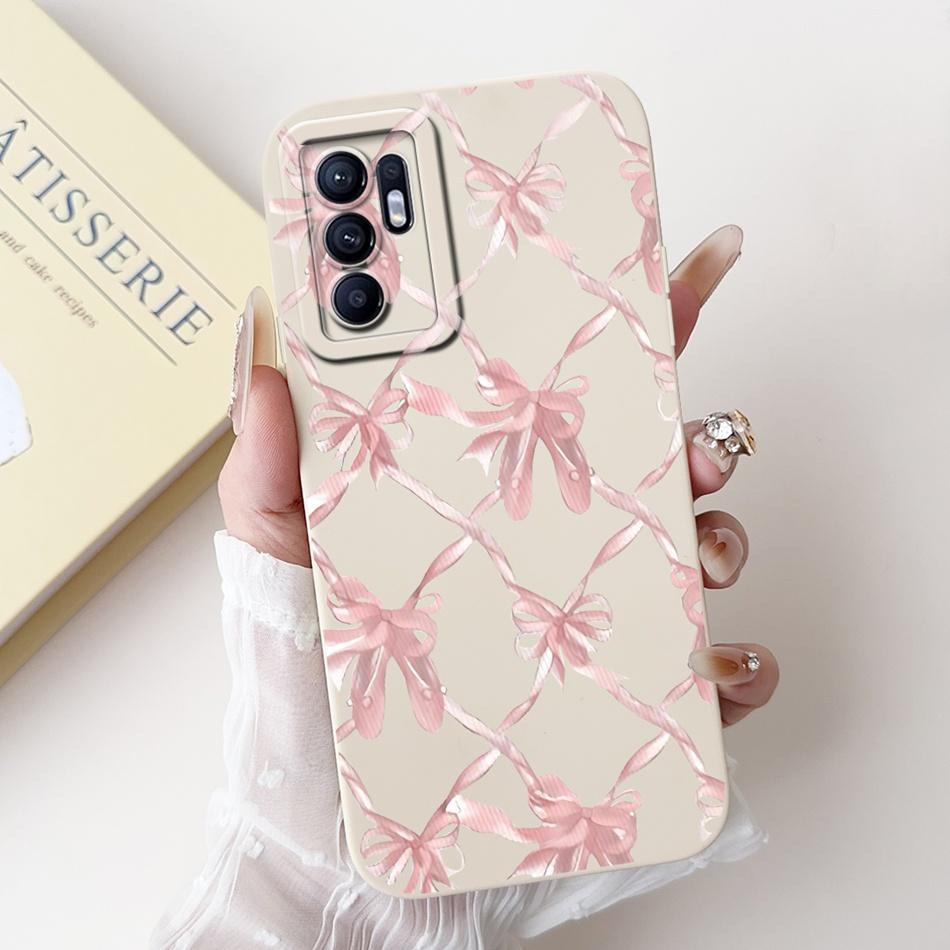 For OPPO Reno6 CPH2235 Elegant Sunflower Tulip Printed Phone Case For Oppo Reno 6 4G Soft Silicone Shockproof Cases