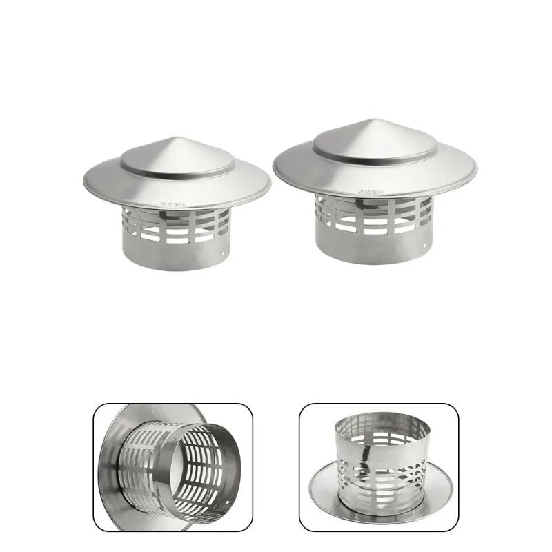 Stainless Steel Ultralight Chimney Rain Cap - 75/110/160/200mm for Exterior Wall Roof Pipe Air Exhaust Vent Hood