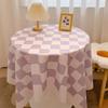 Dustproof Plaid Tablecloth Cotton Table Cover Set Prop Checkerboard Tablecloth  Dining Table