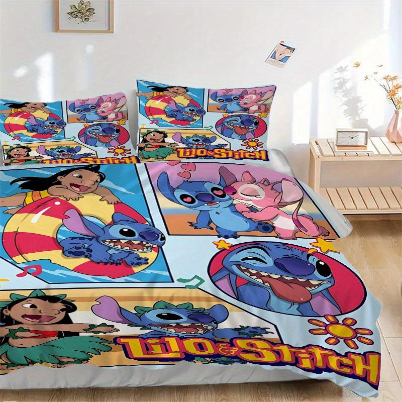 3pcs Lilo, Stitch Printed Bedding Set, Breathable And Soft, Machine Washable, Christmas Gift, Suitable for Bedroom Decoration, 074