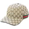 Used GG Canvas Sherry Line Cap Beige All Over Pattern Good Condition