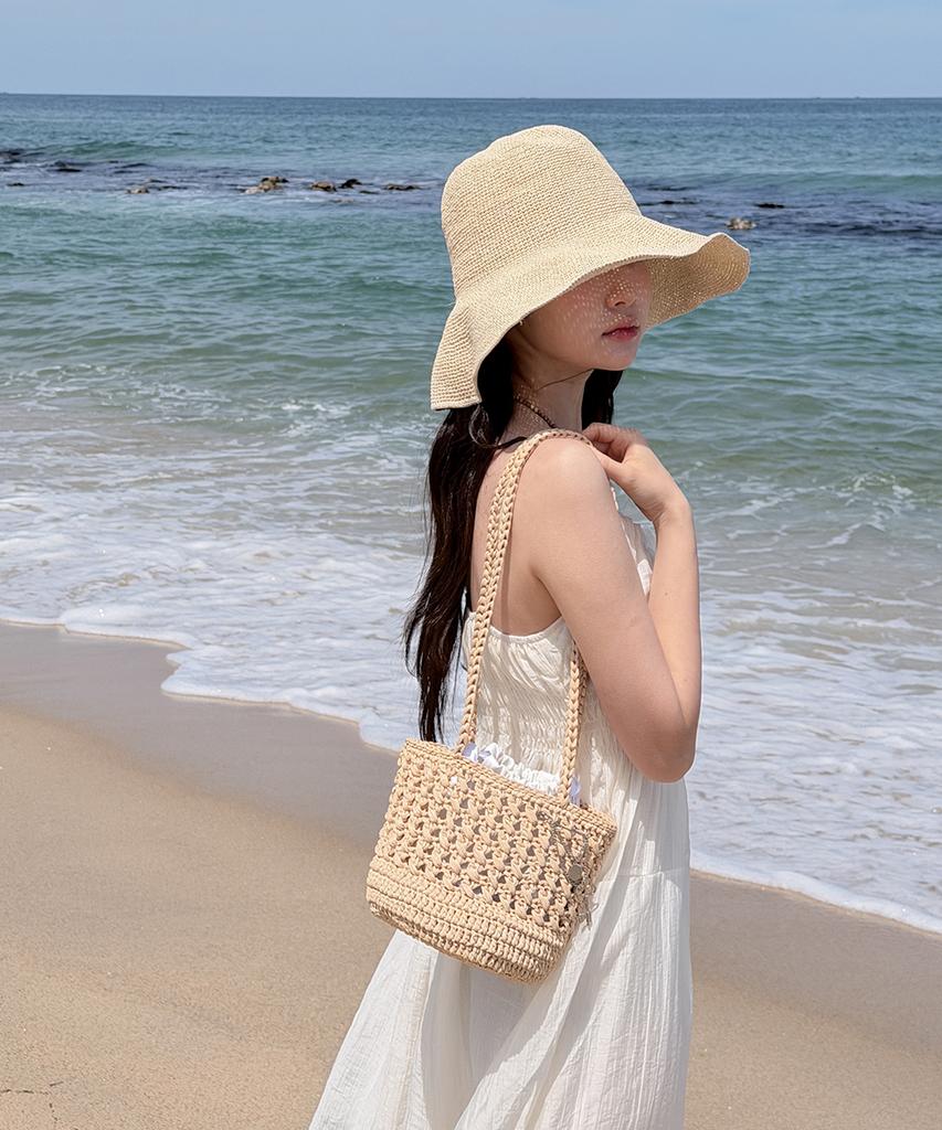 Atil Studio Handmade Lumi Crochet Raffia Birkin Bag _ [Natural Beige]