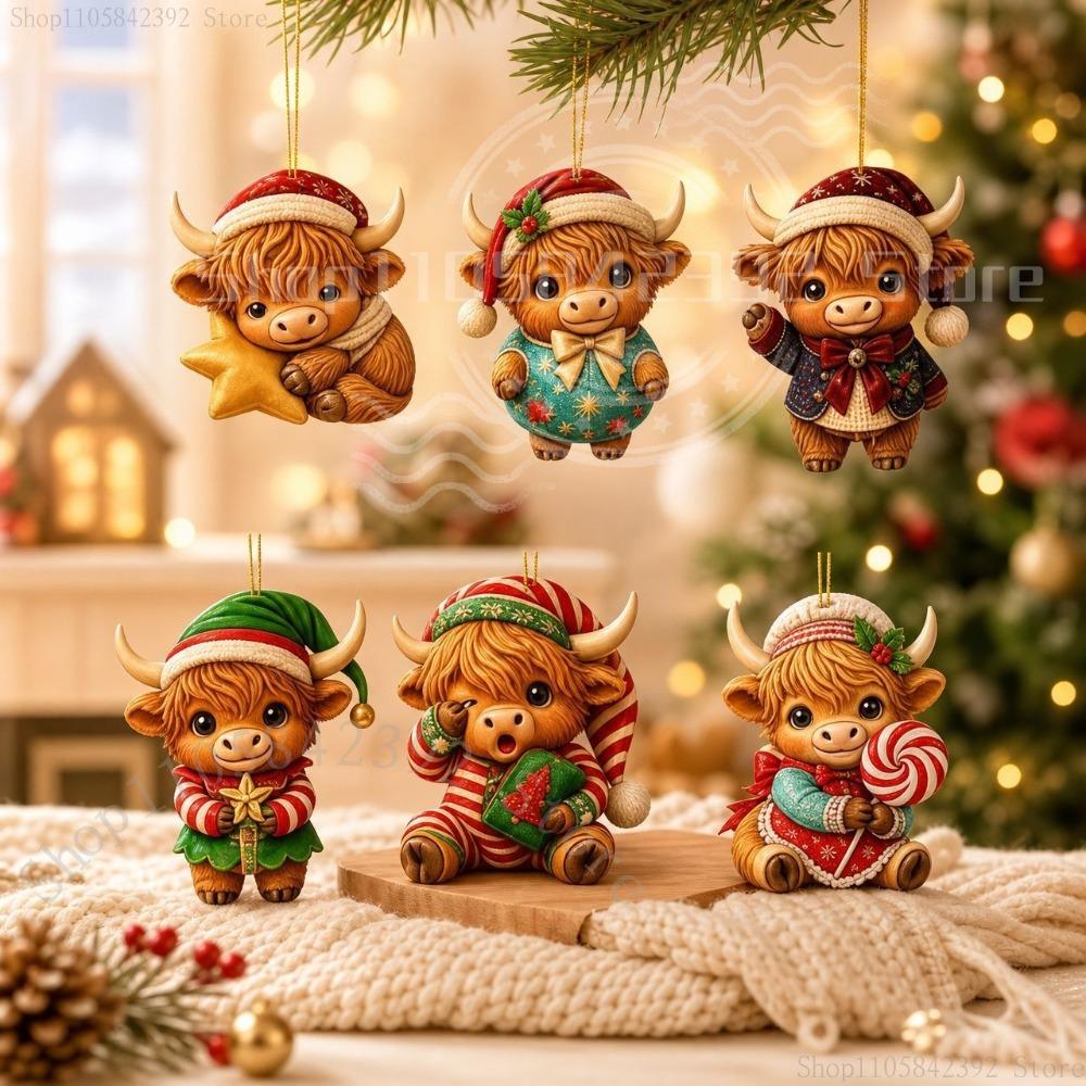 2026 24-Day Highland Cow Advent Calendar - Christmas Countdown Gift Box with Collectible Mini Acrylic,Festive Holiday Home Decor