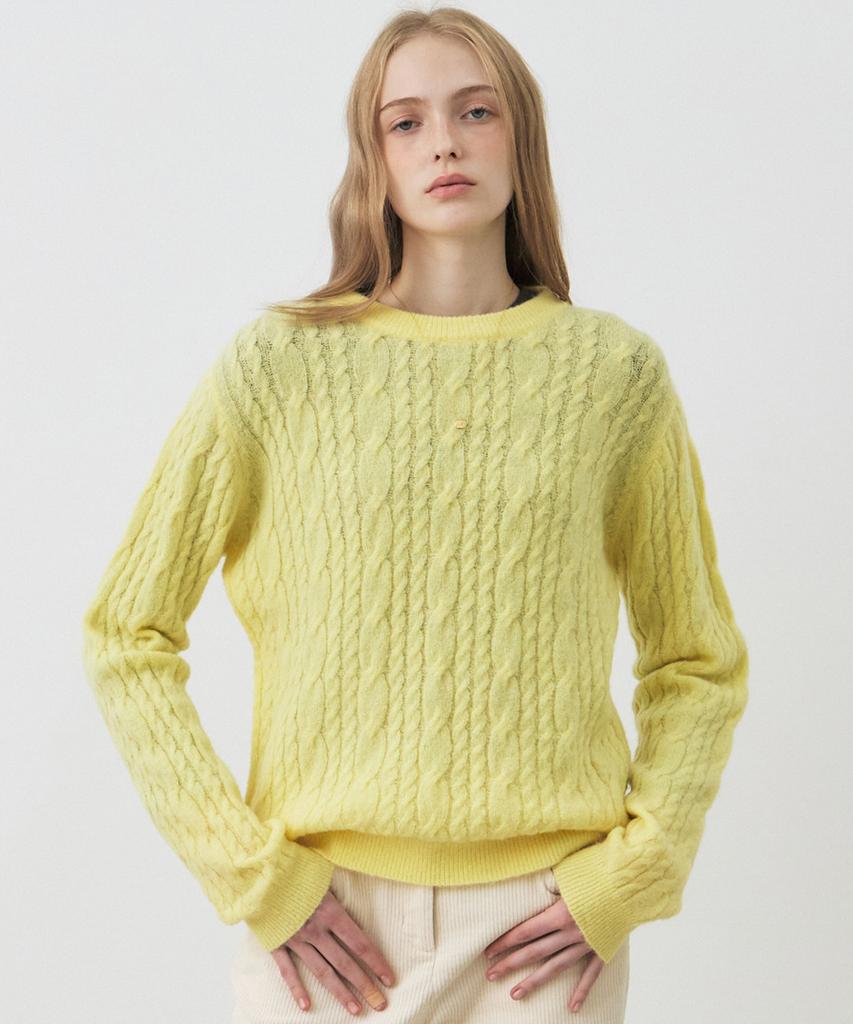 CITYBREEZE Wool Cable Round Neck Knit_4 Colors