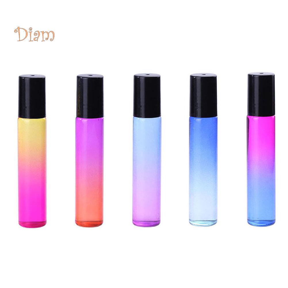 Super Beauty Store 5Pcs/Set 10ml Rollerball Multicolor Gradient Empty Essential Oil Perfume Bottle