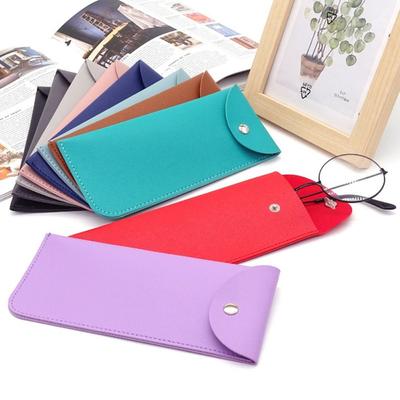 Eyewear Accessories Simple Sunglasses Bag Soft PU Leather Glasses Pocket Sun Glasses Pouch Women Men