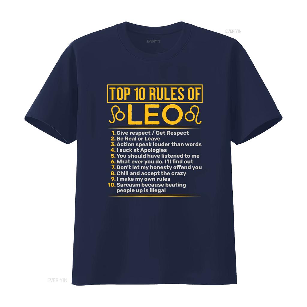 Top 10 Rules Of Leo Lion Astrology Sign Birthday T Shirt Vintage Washed Fashion Comfortable Streetwear Soft Stretched Homme