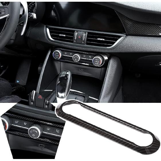 Carbon Fiber Style ABS for Alfa Romeo Giulia Stelvio 2016-2018 Car Center Air Conditioning Frame Cover Trim Auto Accessories
