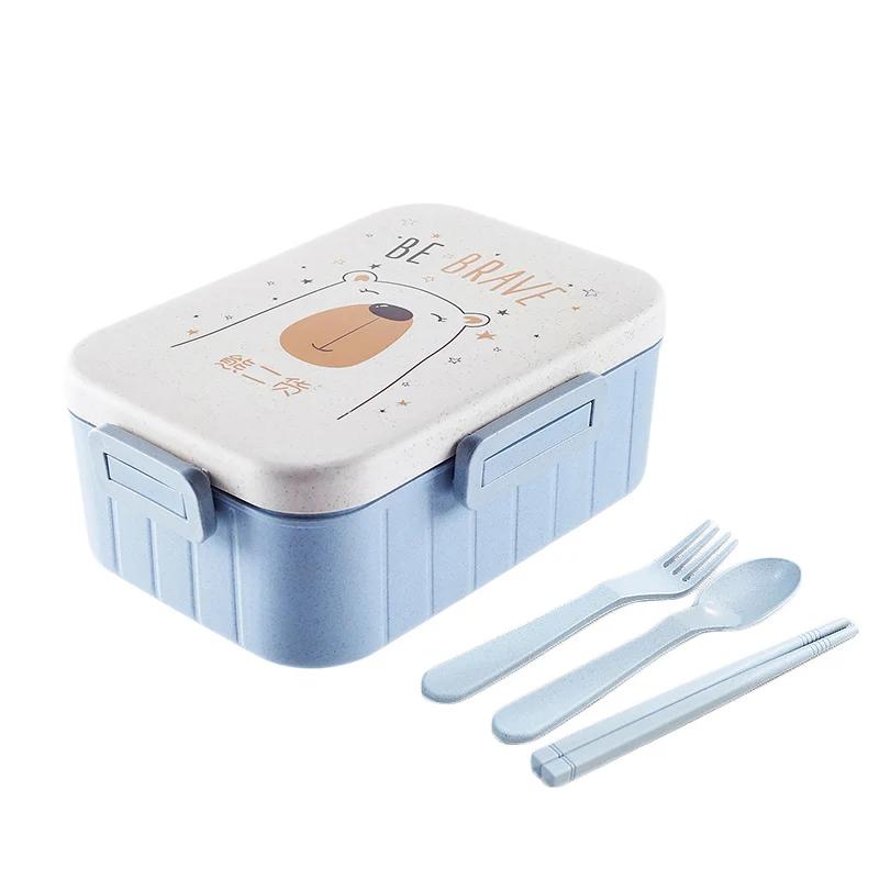 Cute Cartoon Lunch Box Microwave Dinnerware Food Storage Container Children Kids School Office Portable Bento Box