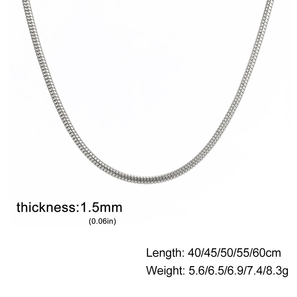 Skyrim – collier chaîne serpent ronde en acier inoxydable, couleur or, pour femmes et hommes,