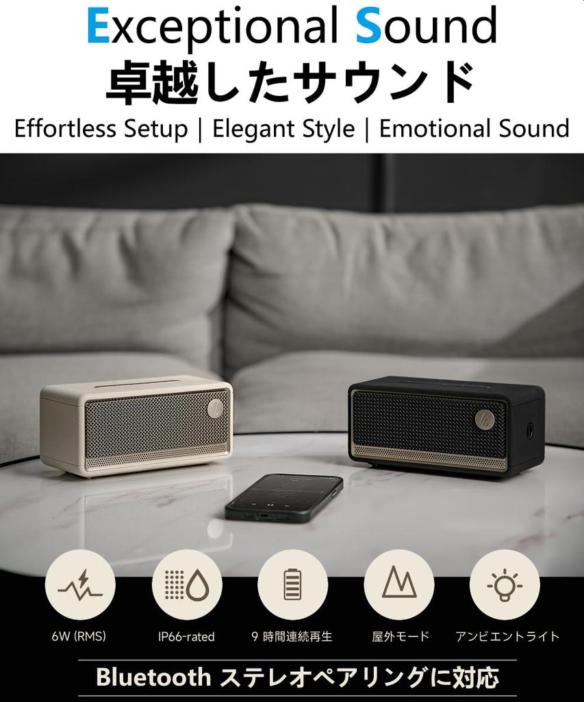 Edifier ES60 34W Tabletop Bluetooth Speaker ES Series Portable Speaker Dual Treble Bass Emitter Unit Design for Sound Stereo Pairing Support IP66