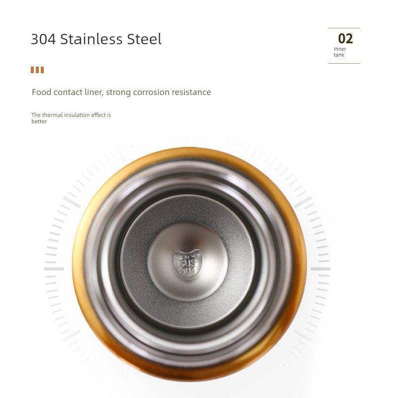 Direct Supply 304 Stainless Steel Braised Cup Large Capacity Vacuum Cup Portable Student Office Worker Insulated Lunch Box