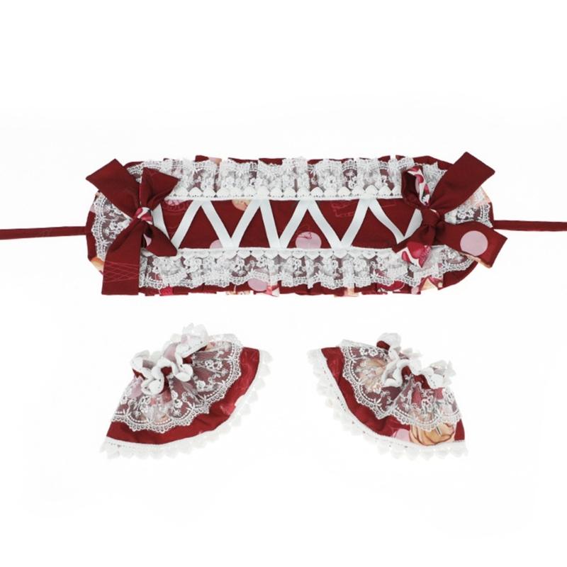 Japanische Stil Stirnband Spitze Handmanschetten Für Den Alltag Und Themenparty Anime Kostüm Verkleidungszubehör