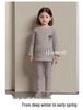 Girls' 2025 Winter Pajama Set: Korean-Style Floral, Fleece-Lined, Comfortable Home Wear