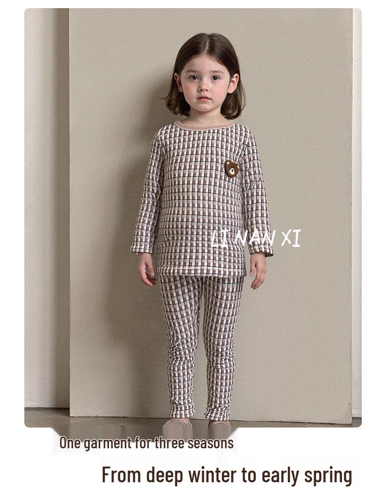Girls' 2025 Winter Pajama Set: Korean-Style Floral, Fleece-Lined, Comfortable Home Wear
