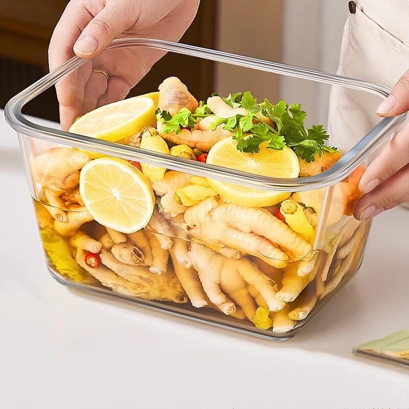Hualuofuxiang Microwave Safe Glass Food Storage Container (2-Pack)