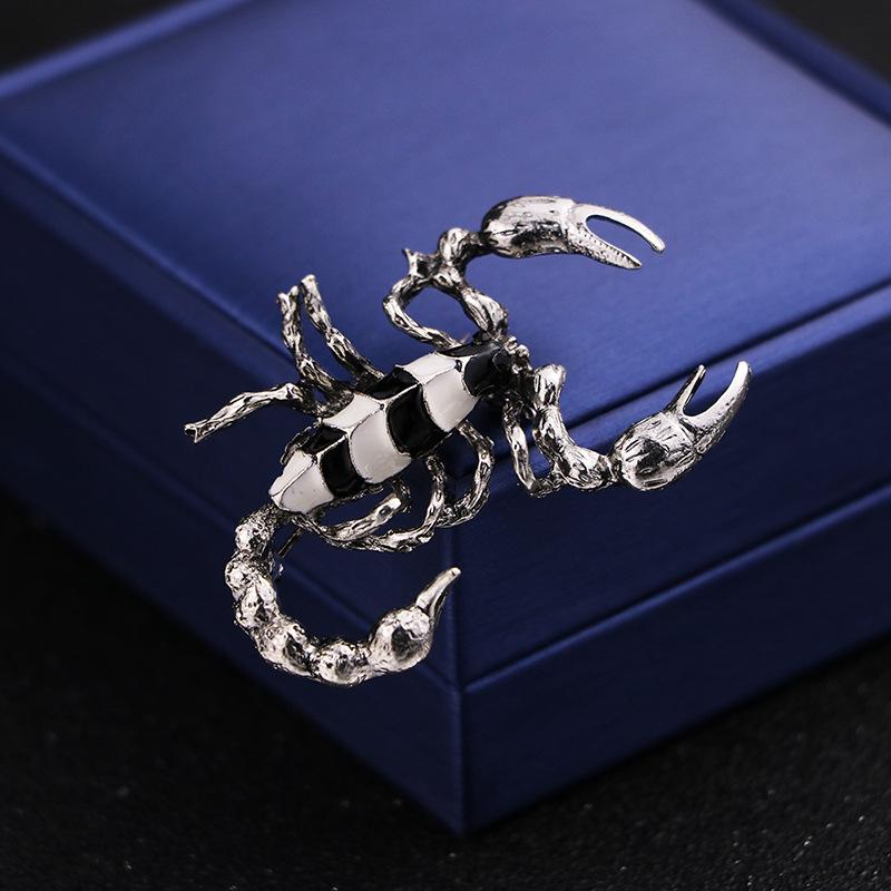 European & American Style Drip Glaze Enamel Scorpion Brooch - Bold Antique Pin for Men