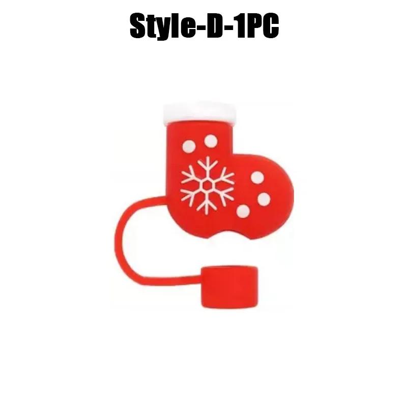 1-100PCSChristmasStraw DustCap 10mm Glass Straw Stopper Universal Water Bottle Reusable Cup Cover Accessories Holiday Party Gift