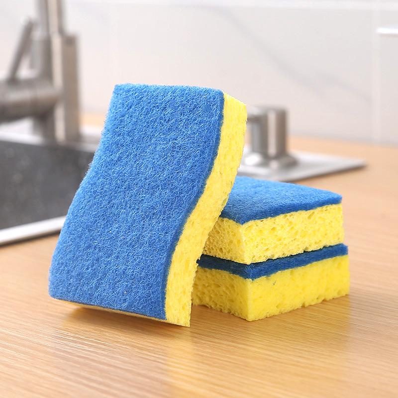 2026 Sponge Wipe Wood Pulp Cotton Scouring Cloth Washing Dishes Wood Pulp Sponge Cleaning Double-sided Brush Pot Thickened Wipe Oil quantity 6