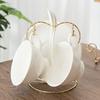 Decorative Cup and Saucer Display Stand Metal Saucer Holder Kitchen Cup Organizer  Home Kitchen