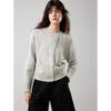 ELLE Women's Patterned Yarn Round Neck Knit Sweater