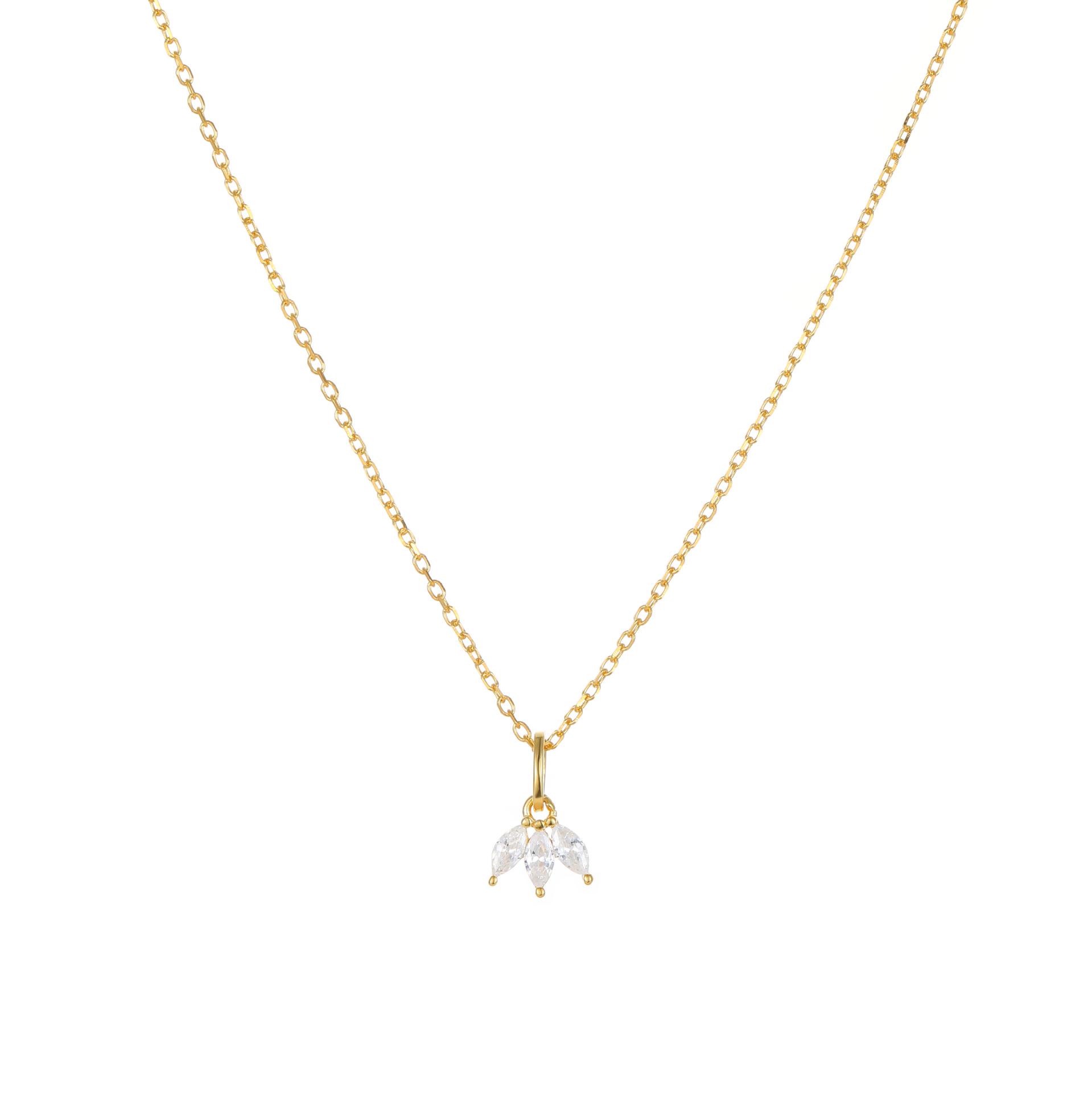 S925 Sterling Silver Plated 18K Gold Delicate Clavicle Necklace – Minimalist French & Korean Design 925 Silver