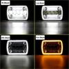 Amber DRL Led Headlights Square Design Headlight Assembly Automotive Headlamp  Automotive Lighting